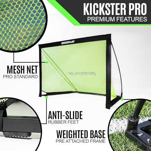 Portable Soccer Goal 4x2.5ft with Weighted Base - QuickPlay Kickster Pro Folding