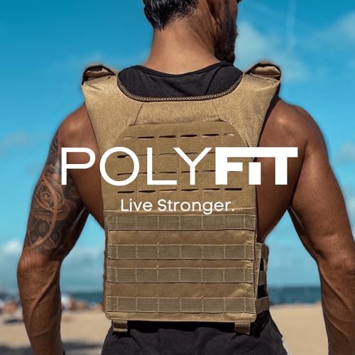 Black Polyfit Fortify Weighted Vest for Men & Women - Adjustable Workout Vest