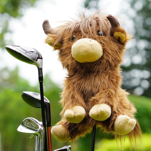 Highland Cow Golf Driver Headcover - Funny Animal Golf Club Cover