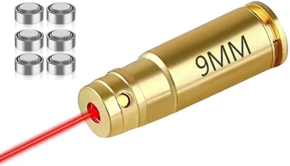 Red Dot 9mm Laser Bore Sighter - Precision Hunting Tool for Accurate Sight Alignment