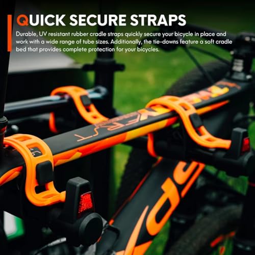 2 Bike Car Hitch Rack | SUV RV Bicycle Carrier with Tilt & Rubber Straps