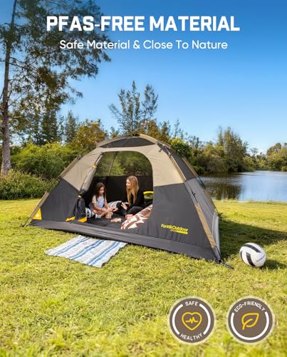 FanttikOutdoor Zeta C2/3/4 Camping Tent 9x7ft, 2/3/4 Person Instant Dome Tent Waterproof