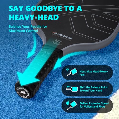 3-Piece Pickleball Paddle End Cap Weights Set - 12g Each, Counterbalance