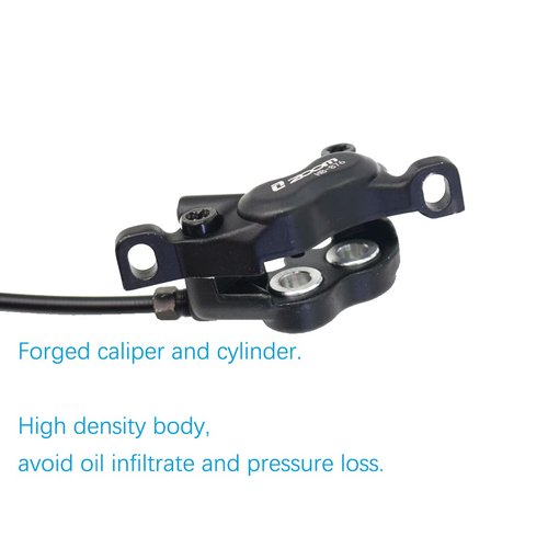 DJC 4 Pistons Hydraulic Brake Caliper MTB with Bike Floating Rotor Disc 160mm Left Front Right Rear Oil Brake HB876 (1# Black and Rotor Pair)
