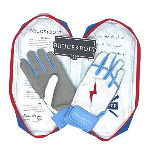 Bruce Bolt Signature Series Youth Large Batting Gloves - White & Happ