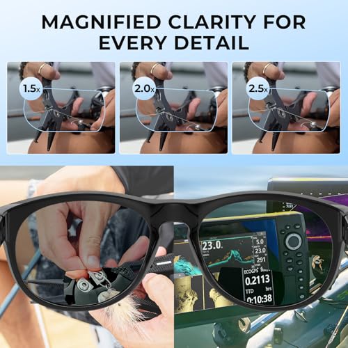 KastKing Alsea Bifocal Polarized Women Sunglasses - Gloss Black Frame, Smoke Lenses, +2.5 Bifocal