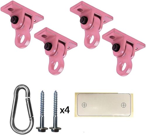 ABUSA Heavy Duty Swing Hangers - 5000 lb Capacity for Playground & Yoga Seats | 4 Pack with Screws & Bolts