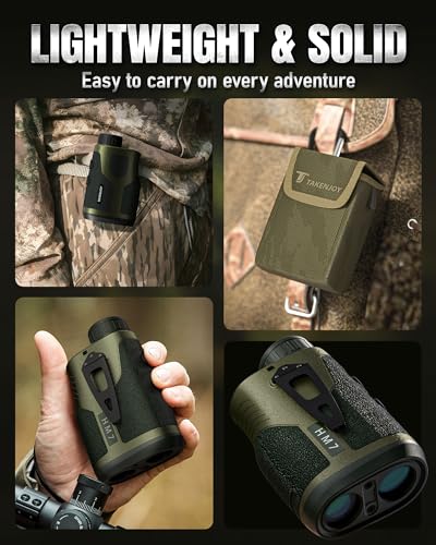 TAKENJOY Laser Rangefinder for Hunting 1200Y, Brighter Black Reticle, Waterproof
