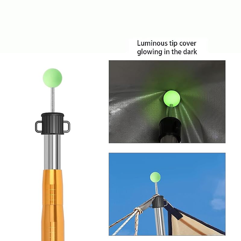Tent Pole Cap 5 Pack - Anti-Puncture, Luminous, Insulated TRP Cap for Camping Poles
