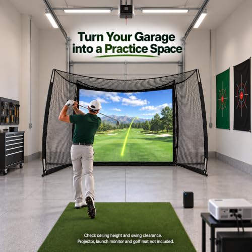 Rayzesttop 11x8Ft Golf Hitting Net with Projection Screen - Practice & Training