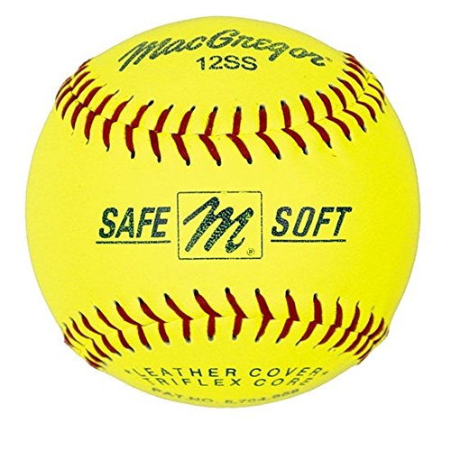 12-Inch Soft Training Baseball Softball with Leather Cover - MacGregor Safe/Soft