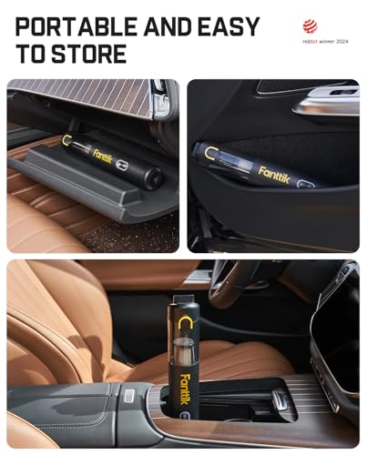 Fanttik V8 Mate Cordless Car Vacuum Black - Portable Mini Handheld with 13000Pa Suction