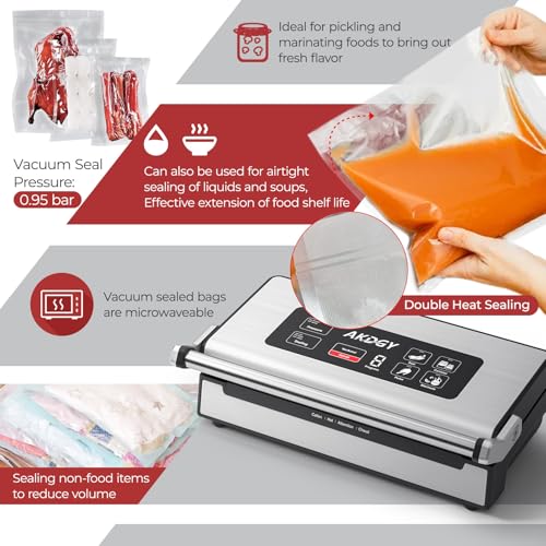 Commercial Vacuum Sealer Machine 95Kpa 14-in-1 Food Preservation Stainless Steel