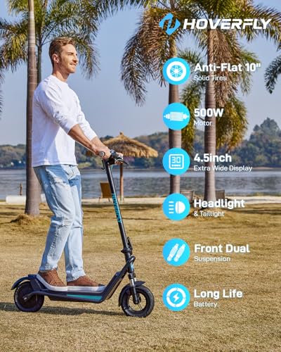 Electric Scooter for Adults 10-Inch Tire 25 Mile Range 15.5/20 MPH 500W