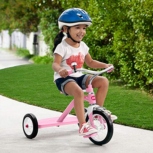 Radio Flyer Classic Pink Tricycle for Ages 2-4 with Bell - Split Single Deck Pink