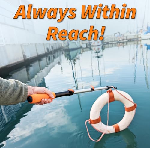 18 Feet Telescoping Boat Hook for Docking - Aluminum Extension Pole