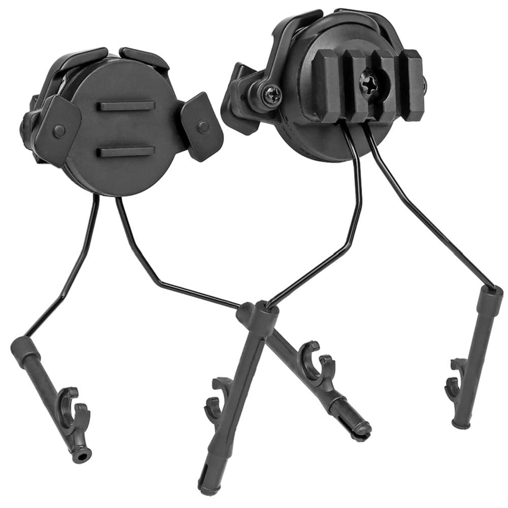Tactical Helmet Accessories Military Adjustable Headset Bracket ARC Rail Adapter for Outdoor Sport Airsoft Paintball (Black)