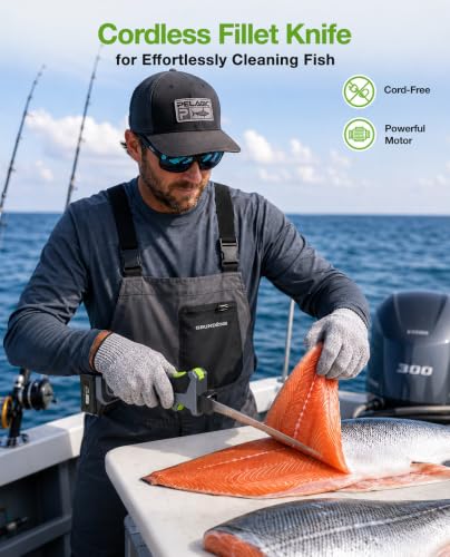 TaskStar Cordless Electric Fish Fillet Knife Kit with 4 Stainless Steel Blades