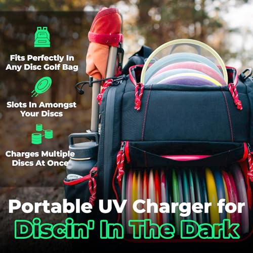 HYZER HOUND DISCS Glow Disc Golf Charger USB-C Rechargeable Halo Red