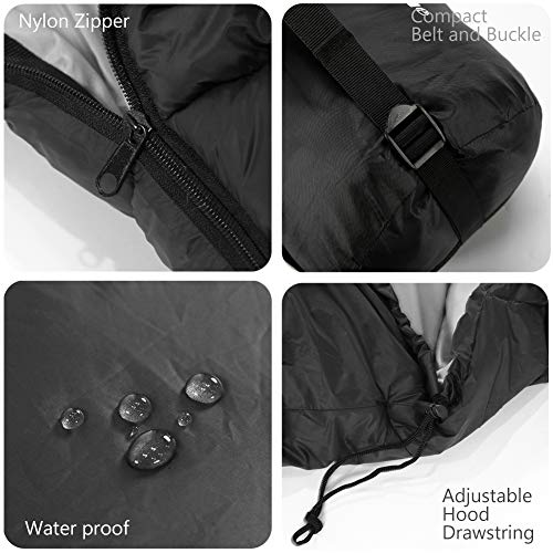 Mantuole Black Envelope-Style Heated Sleeping Bag 5pcs USB Power Support, Portable Camping Bed