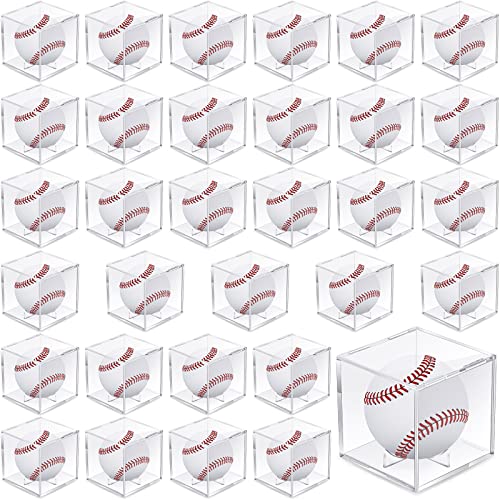 Chumia Baseball Display Case 3.15 Inch Clear Acrylic Cube Holder - Variation 32