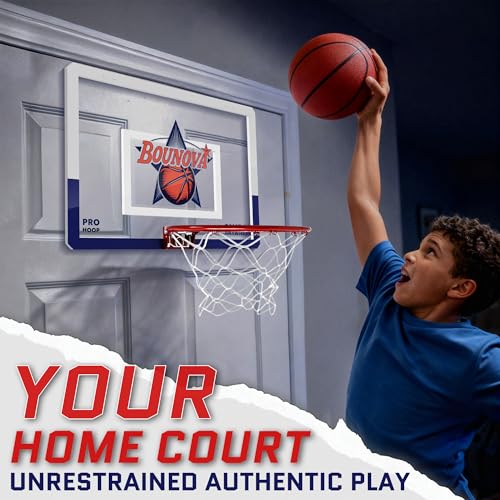 Indoor Over-the-Door Basketball Hoop with 20x13 Backboard & Breakaway Rim