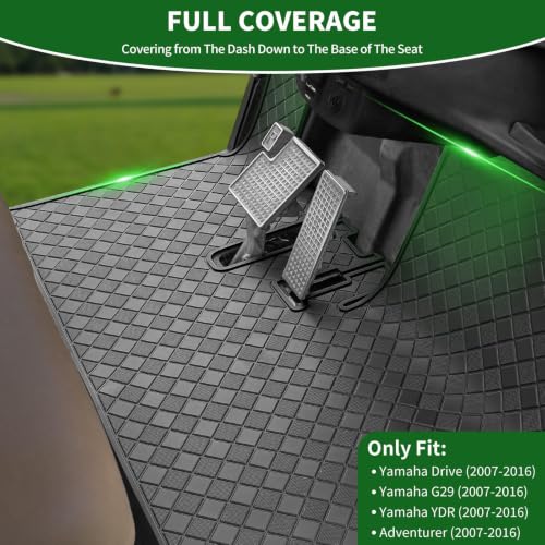 Golf Cart Floor Mat for Yamaha G29 Drive YDR Adventurer 2007-2016 - Black Trim