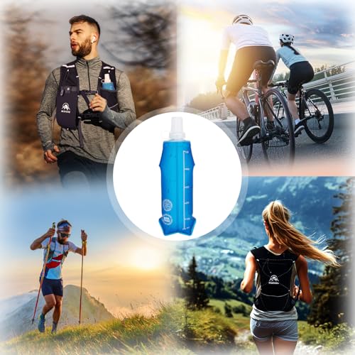 2 Pack Collapsible 500ml Water Bottles BPA-Free Soft Flask for Running Hiking Cycling