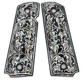 Black Mother of Pearl 1911 Pistol Grip for Colt Kimber Springfield Remington Taurus