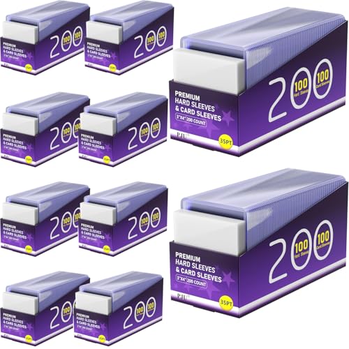PJU 2000 Card Sleeves Set - 1000 Hard & 1000 Soft Plastic Sleeves for Sports Cards