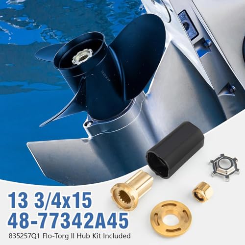 Outboard Boat Propeller 13 3/4x15 Pitch Aluminum Compatible for Mercury 60-140HP