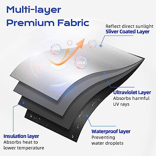Blackout Curtains for Bedroom 70 x 58 Inches No Drill Portable Blackout Blinds - Black Variation