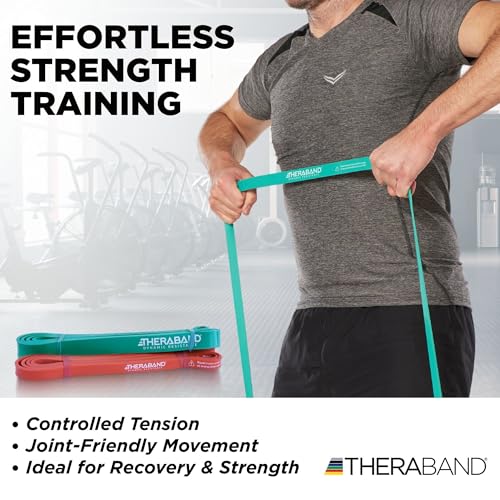 Theraband High Resistance Band Set of 2 - Light & Medium (15-25 lbs) - Exercise & Rehab