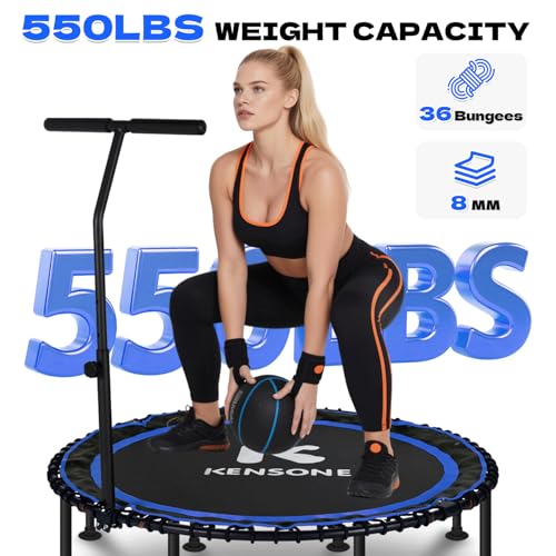 40/48 Inch Rebounder Trampoline for Adults with Bungee Cord, Quiet Exercise Equipment, 550LBS Capacity