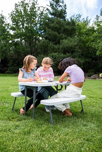 Stansport Kids Picnic Table - Compact, Portable Outdoor Play Table (White)