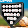 NRZSSN 21 Baseball Wall Mount Display Case Black - Holds 21 Balls, Acrylic & Wooden Craft