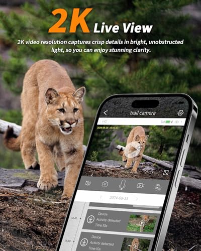 Loatos 2-Pack Cellular Trail Camera with 2K HD Live Streaming, Night Vision, Solar Power, Waterproof IP66
