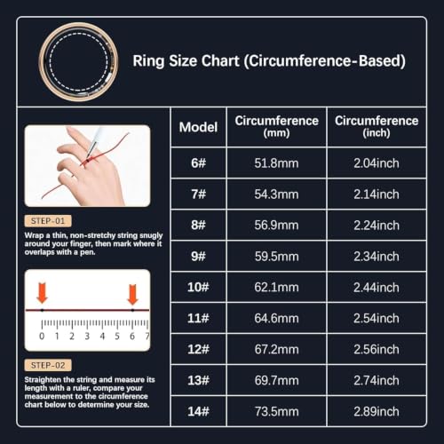 FKGZJF Smart Fitness Ring for Women Men Rose Gold 10# Heart Rate Sleep Tracker