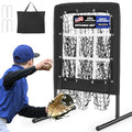 Black 9 Hole Baseball & Softball Pitching Net with Strike Zone - Portable Training Aid