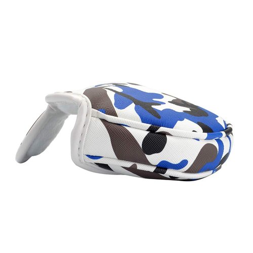 PLUSKER Camo Golf Club Half Mallet Putter Cover - Magnetic Blue Synthetic Leather Headcovers, Waterproof Tactical Protector for Golf Course Travel
