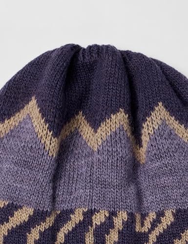 Nordic Tassel Beanie for Men - Toadstool Norway Pattern, One Size