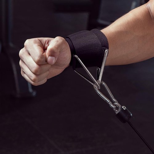 Anemeeoke 2Pack Wrist Cuffs for Cable Machine, Adjustable Neoprene Padding, One Size Fit All, Fitness Wrist Straps for Men Women, Black