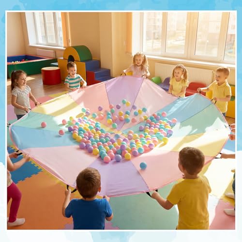 Children’s 16 Ft Colorful Parachute Toy Play Tent Game with Handles