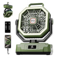 Rechargeable Camping Fan 10.8 Inch Portable Fan with Power Bank & Light - Green
