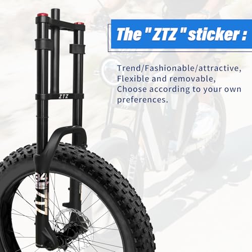 Exceedhub 20 Inch Black Fat Tire Air Suspension Fork 180mm Travel MTB E-Bike
