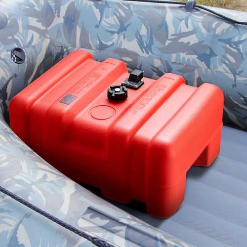 55L Marine Fuel Tank with 9.8 ft Hose, Visible Gauge, Leak-Proof, High-Density Polyethylene