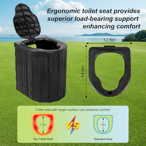 G2 GO2GETHER Green Portable Camping Toilet Kit with Privacy Tent & Carry Bag