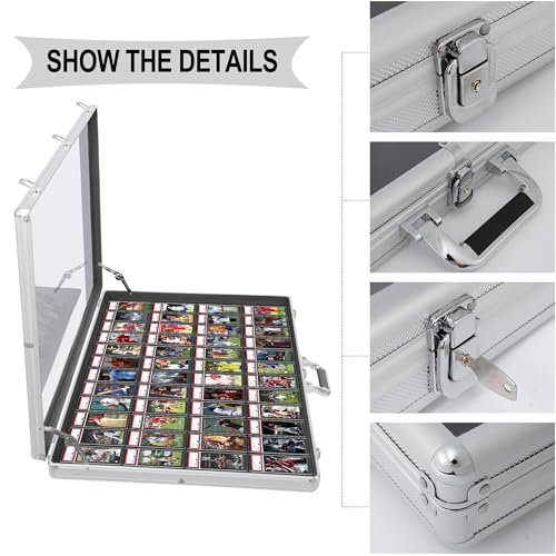 QTYORD 1pcs Aluminum Glass Card Display Case - Large 34" x 22" Lockable Trade Show Jewelry & Collectible Card Holder