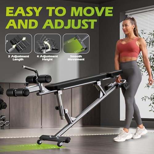 Adjustable Sit-Up Bench for Core & Ab Workout - Heavy-Duty Decline Fitness Equipment
