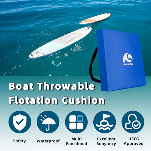 Blue 2-Pack Boat Throwable Flotation Cushion Emergency Marine Foam Safety Device
